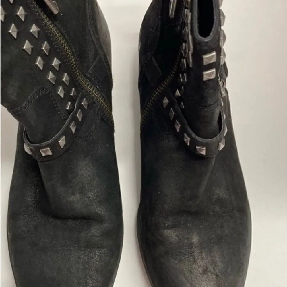 Ralph Lauren women’s black leather studded, ankle suede boot size 7 - Picture 5 of 10
